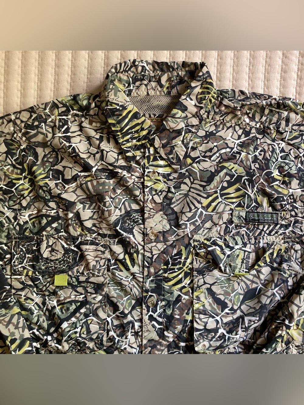 Brush Country Long Sleeve Camo Button Up Shirt Men’s Medium Nylon Hunting